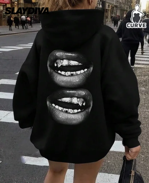 

Женская одежда Толстовки с сексуальным принтом губ Новые толстовки и свитшоты Дешевая одежда на открытом воздухе Женская одежда Пуловер Уличный стиль