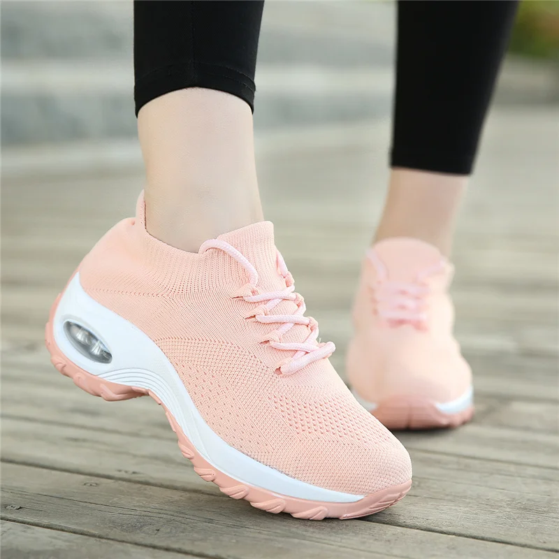 Fashion Women's Shoes Lightweight Cushioning Mesh Spring Women's Sports Shoes Women's Non slip Running Walking Platform Shoes
