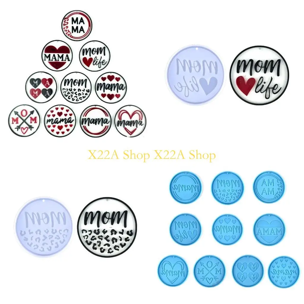 

Unique Keychain Silicone Mold Keychain Charms Mold Round Heart Epoxy Resin Casting Mold