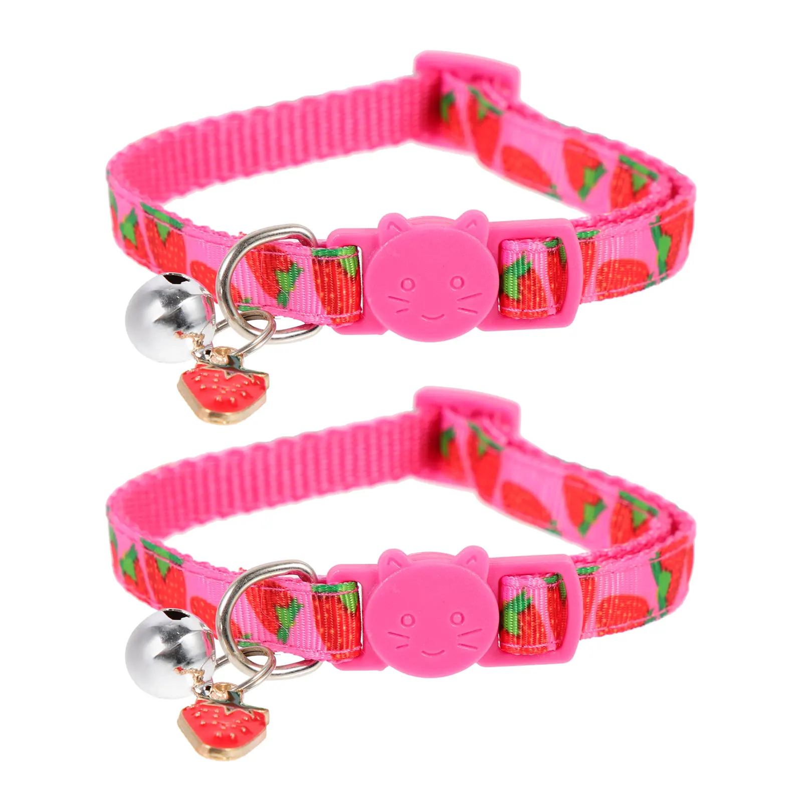 

2PCS Fruit Cat Collar Strawberry Bell Lightweight Accessory Holiday Dog Cat collar with printing collar