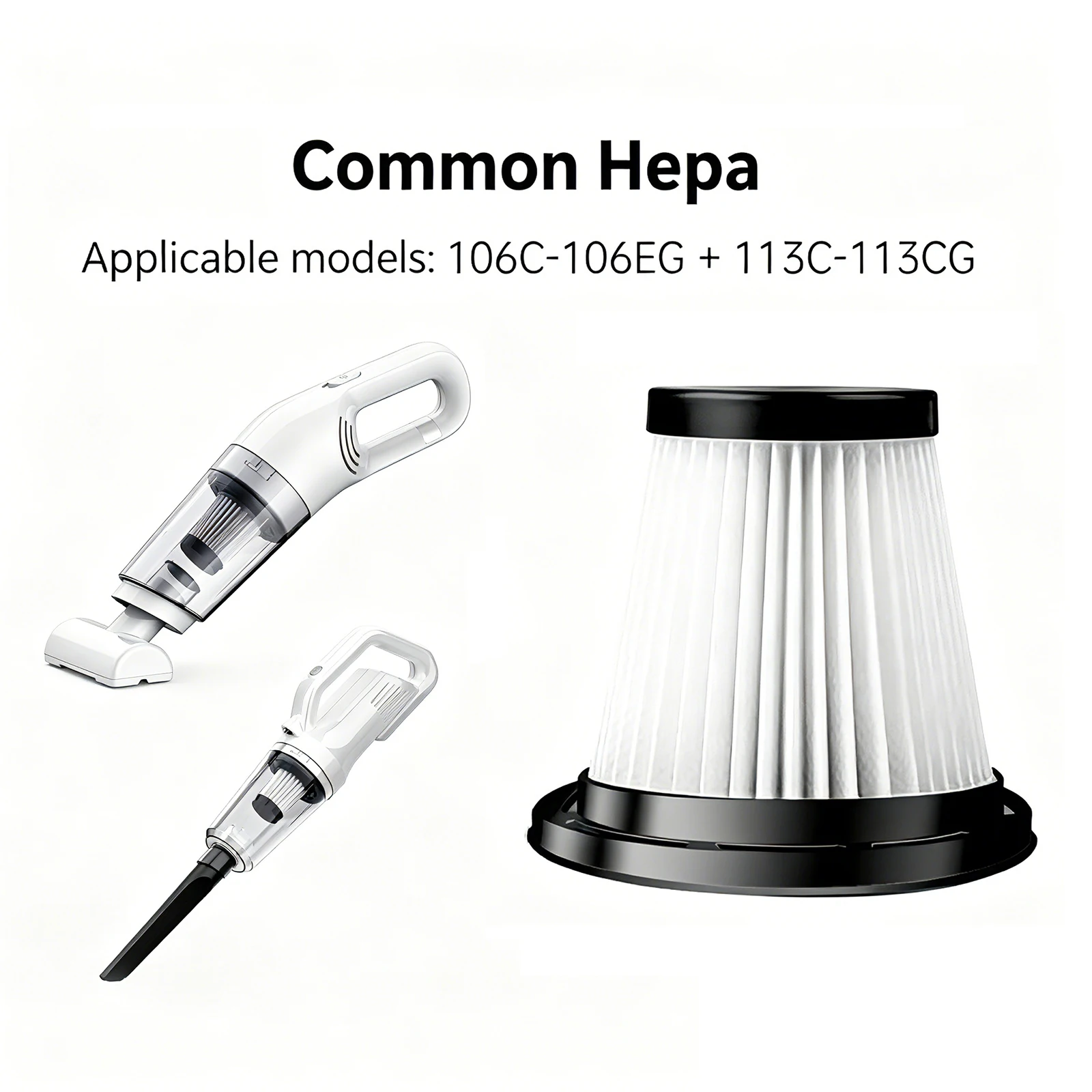 2Pc Car vacuum cleaner Haipa Wireless charging vacuum cleaner filter element 106C-106EG+113C-113CG LT-124+LT-127 Vacuum cleaner