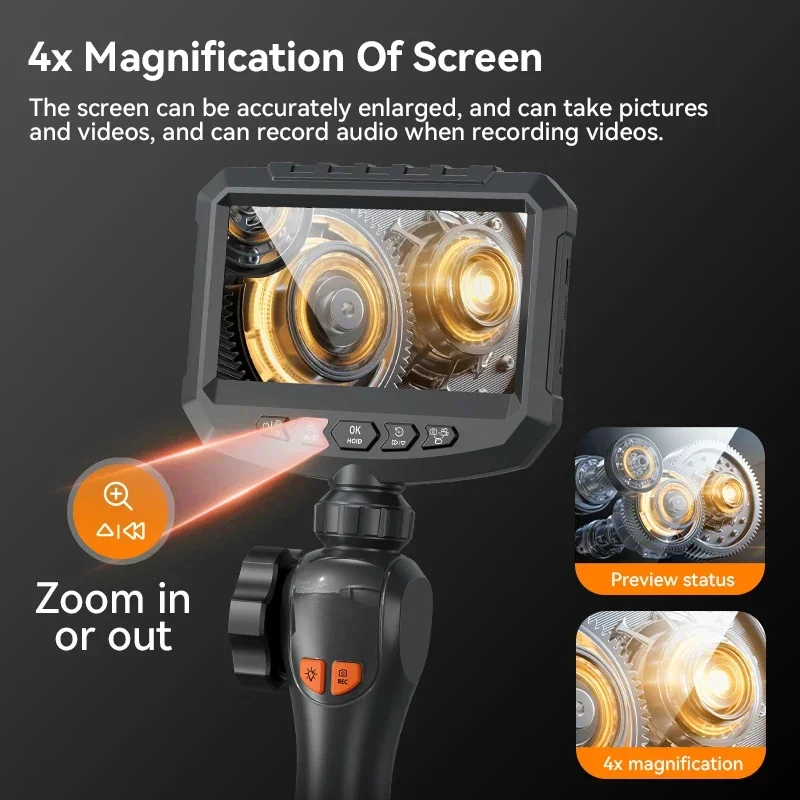 ANESOK S30 cámara boroscopio de motor inspección lente única 6mm 1M Cable dos vías cámara Industrial de 360 grados