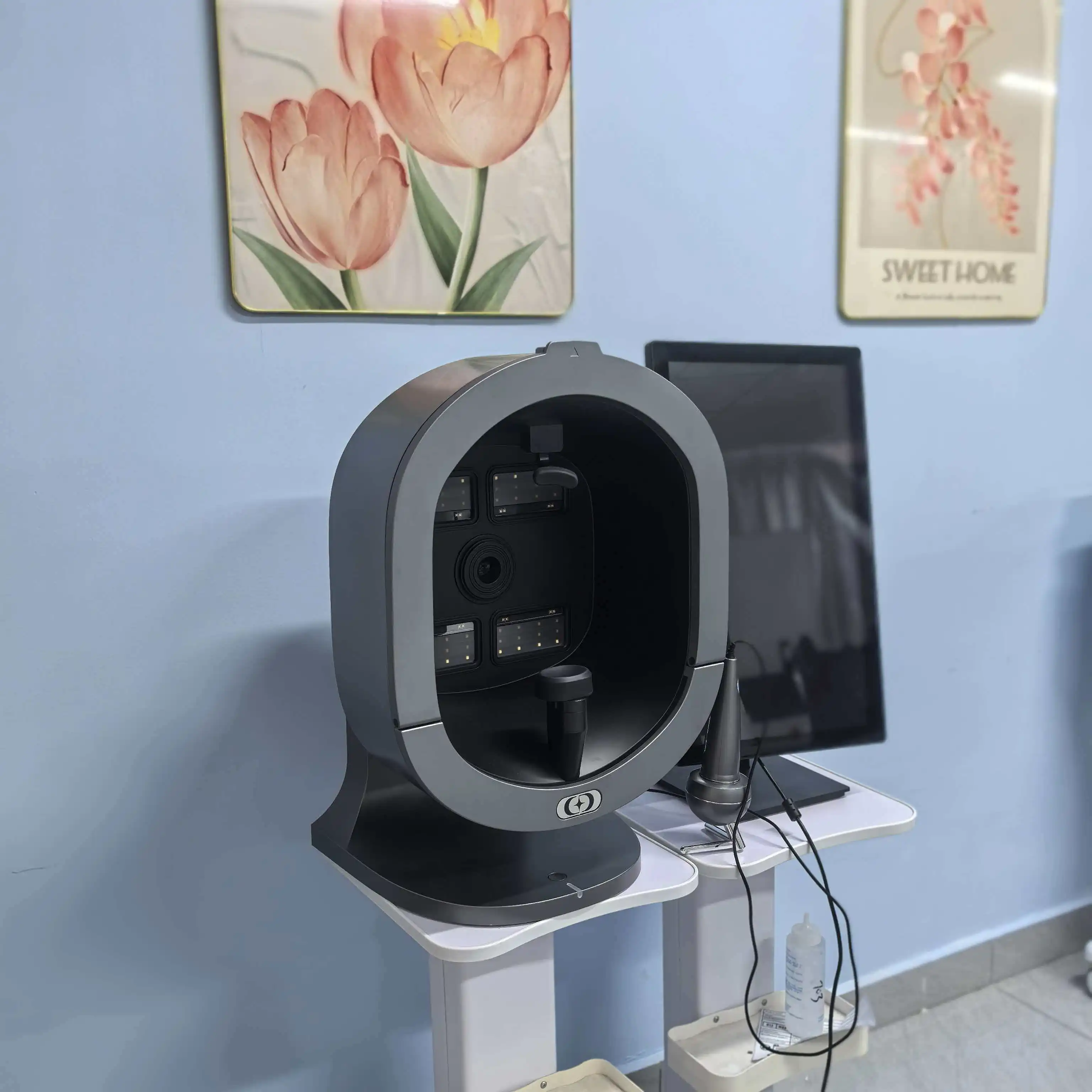 업그레이드된 X5 3D AI 피부 이미지 분석기 고화질 픽셀 전체 얼굴 스캔 다중 스펙트럼 수분 두피 감지