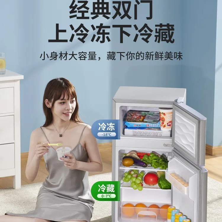 Small refrigerator double door fresh  small   power-saving freezer