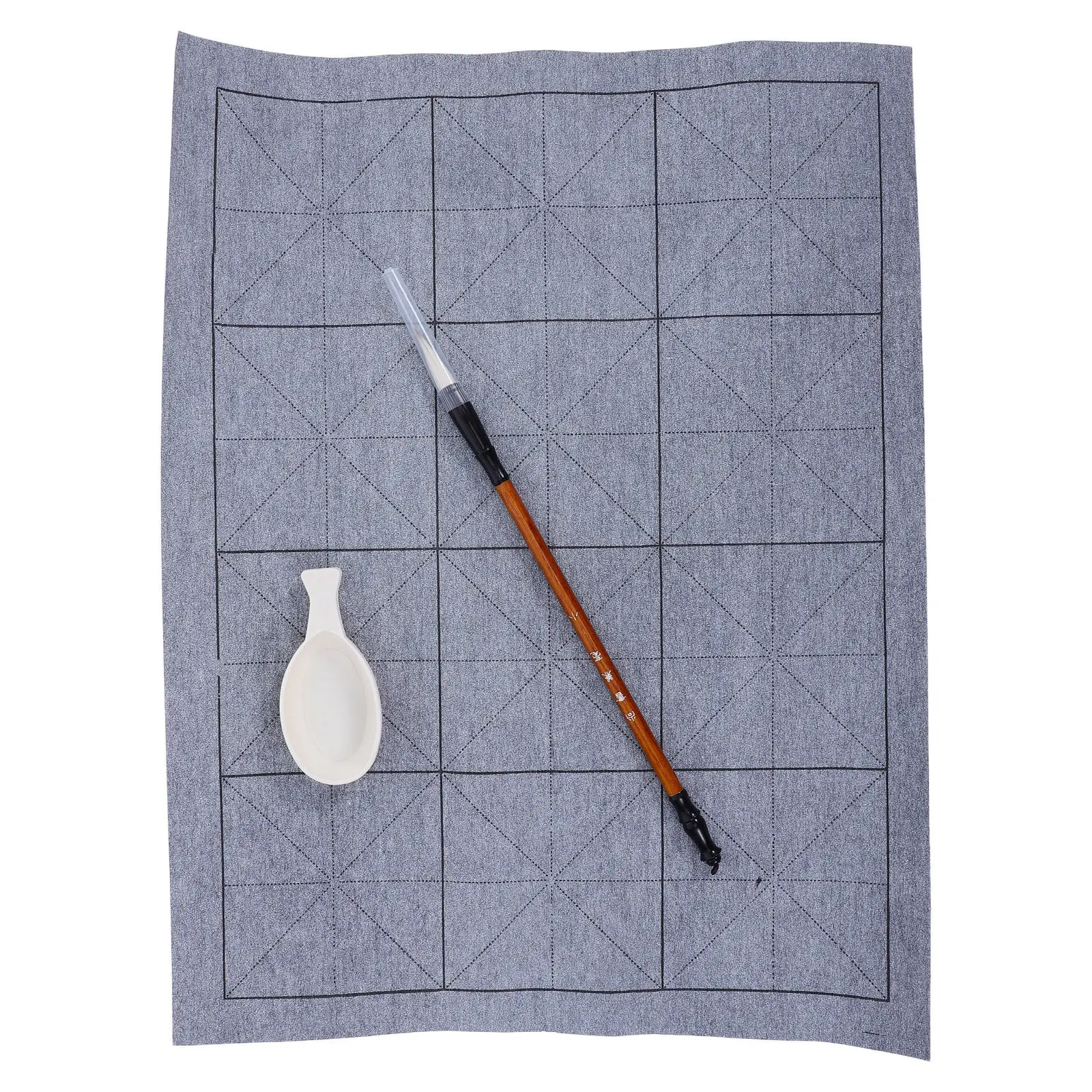 1Set Water Writing Cloth Reusable Calligraphy Practice Set Portable Roll Up Soft Design Brush Pen Ink Plate Storage Case No Ink