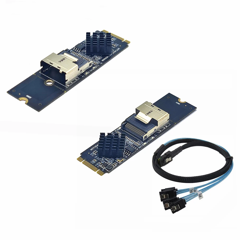 M.2 NVME To Mini SAS SFF-8087 Expansion Card SATA3.0 6Gbps SFF8087 To M2 NVME Adapter with Cable Hard Disk Adapter Card