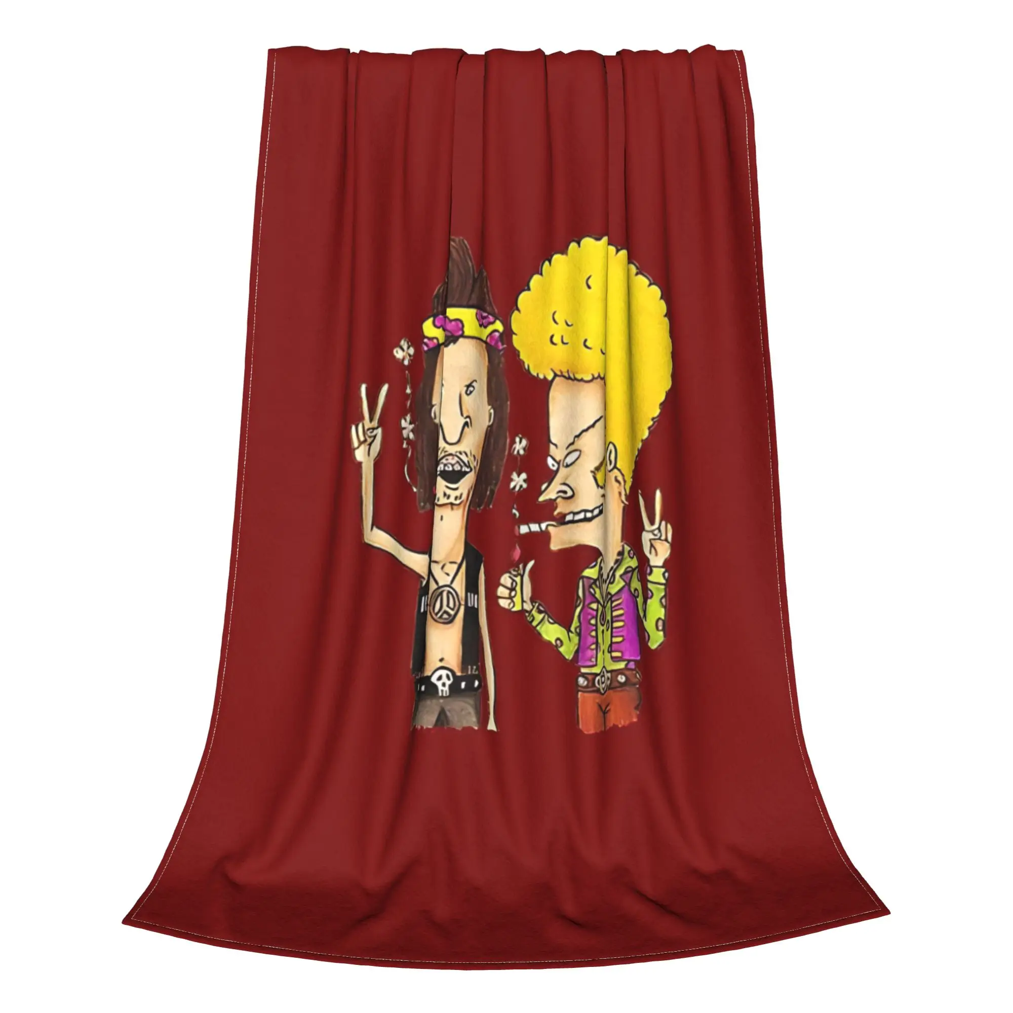 1PC Home Cutecore Retro Aesthetic ENJOY Beavis and Butt Head Blanket Super Cosy Plush Home Living Room Sofa Halloween