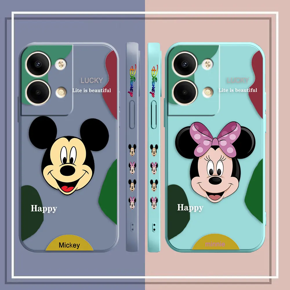 Phone Case For OPPO RENO 8 7 9 6 7SE 5 4 4SE 4 4G 5G PRO PLUS Case Cover Funda Cqoue Shell Capa Color Match Mickey Minnie Mouse