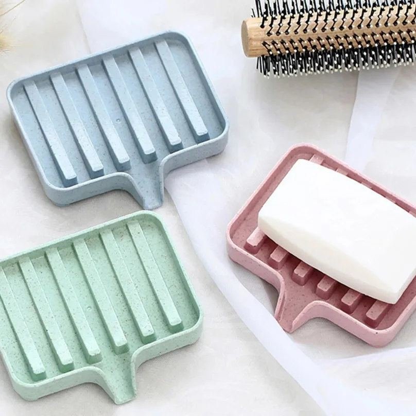 

Soap Dish with Drain Multipurpose Household Soaps Tray Shower Storage Bathroom Accessories Soap Drain Rack Bathroom Practical