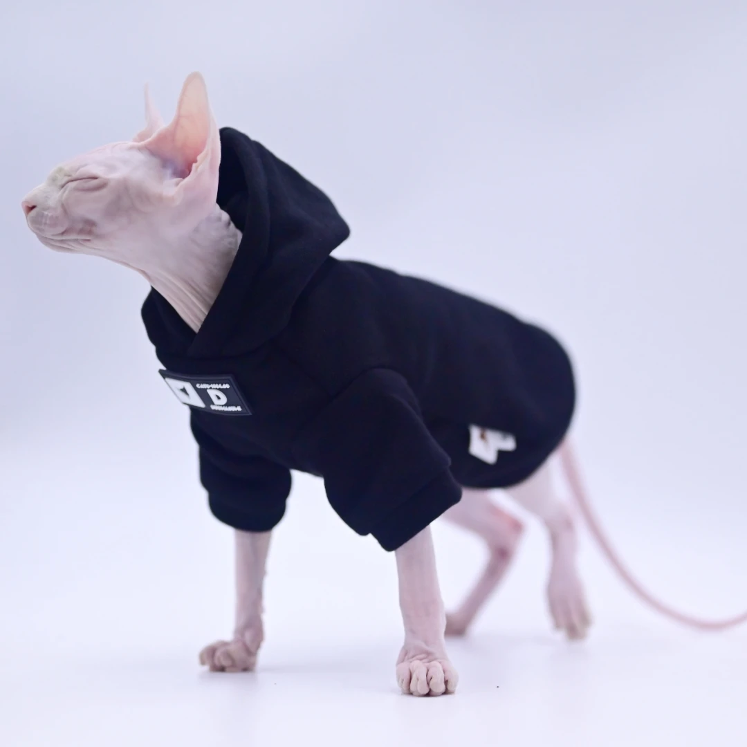 DUOMASUMI-Double-sided Polar Fleece Sweater for Cat, Thick Clothes for Winter, Devon, Cornish, Sphynx, HairlessCat