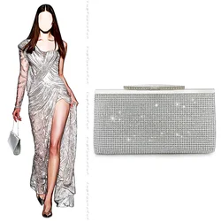 Gleach strass Clutch Bling Crystal Glitter borsa a tracolla per damigella d'onore borsa da sera per feste di matrimonio borsa da Cocktail Party