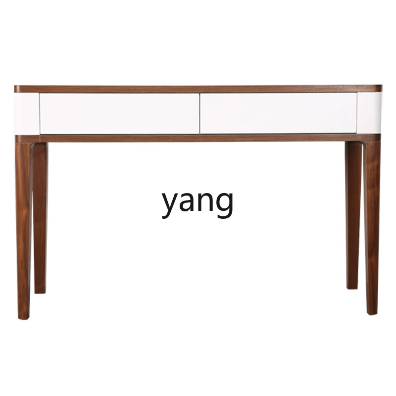 LMM  solid wood entrance table entry modern wall entry light luxury end view table