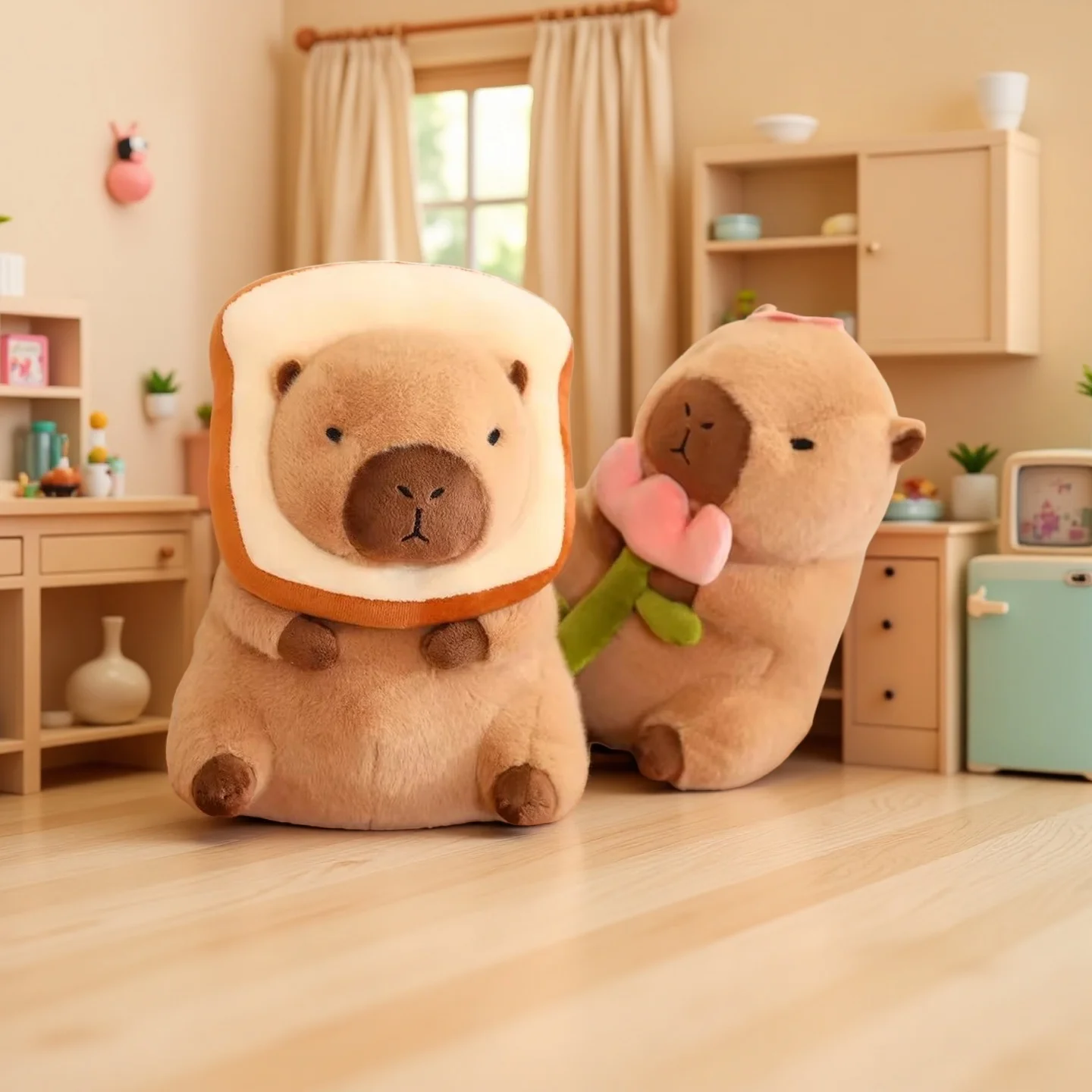 Cute Capybara Plush Toy Stuffed Animals Capibara with Turtle Backpack Kapibala Soft Doll Kids Toys Birthday Christmas Gift