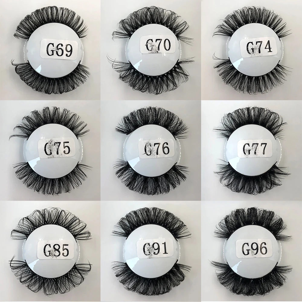 Wholesale 1 Pair Russian Strip Lashes Extension Vendors 25MM Mink Lashes Makeup Tools Fluffy Natural False Eyelashes Box Package