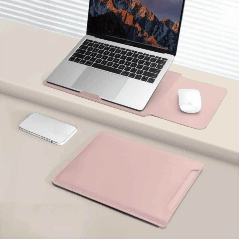 

14-дюймовая сумка для ноутбука из искусственной кожи, регулируемый водонепроницаемый чехол для ноутбука, устойчивый к пятнам, ультратонкая подставка для ноутбука, офисная