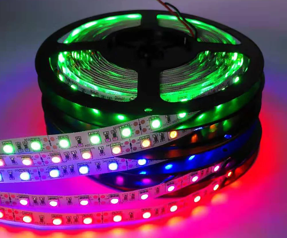 12V 5050 RGB LED strip non waterproof 0.5/5M 60LEDwhite 4000K Red Yellow UV Yellow RGBW RGBWW pink blue red green strip flexible