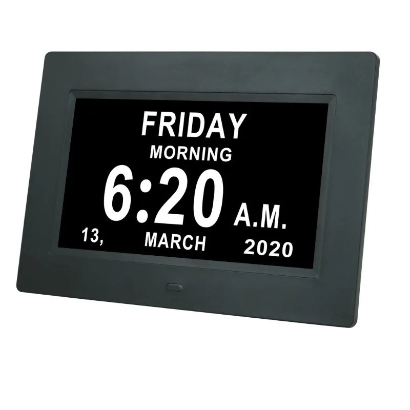 7 inch 8 inch clock machine, alarm clock LED screen multi-language