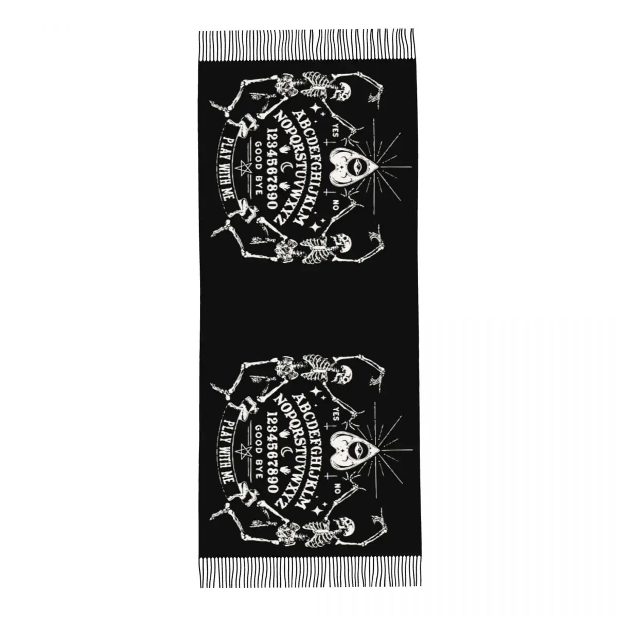 Ouija Board Witch Horror Shawls Wraps for Ladies Winter Warm Large Long Scarf Occult Ghost Death Scary Pashminas Tassel Scarves