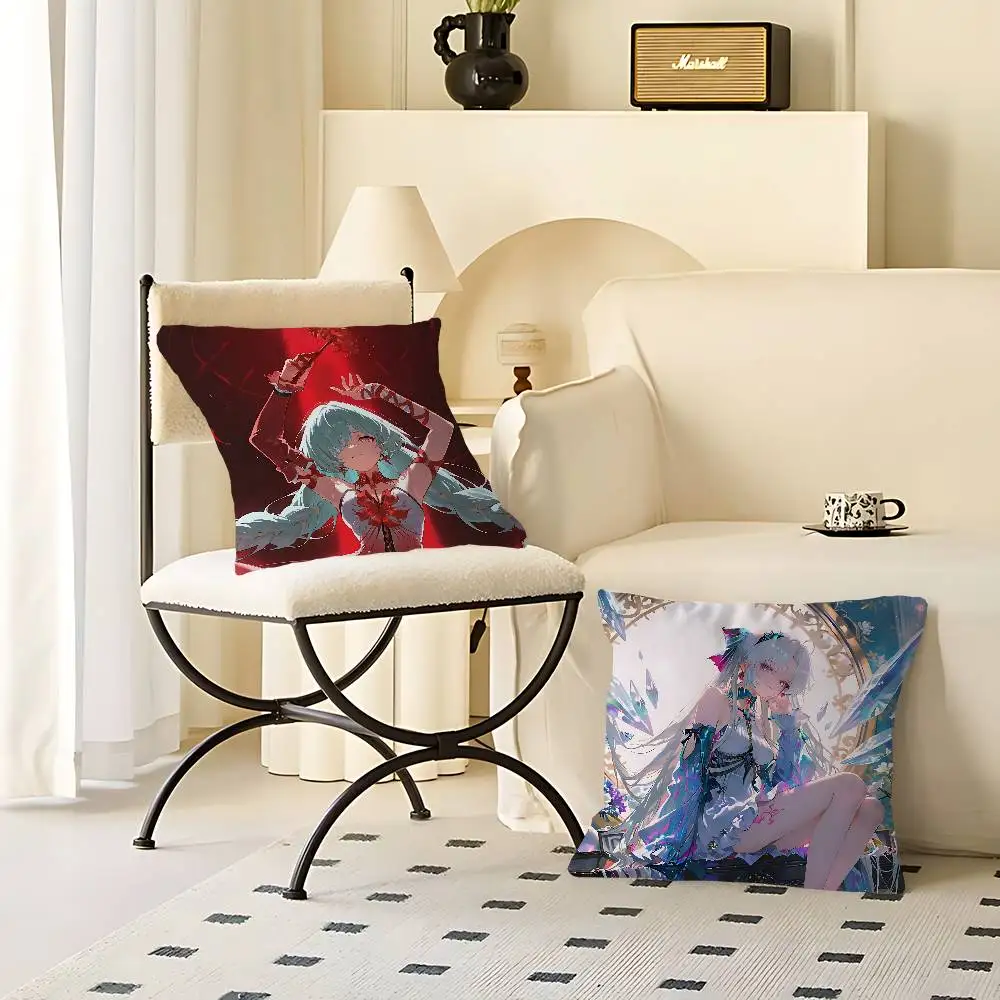 

W-Wuthering Waves Pillow Cushion Cover Pillowcase Living Room Sofa Home Decor Customized