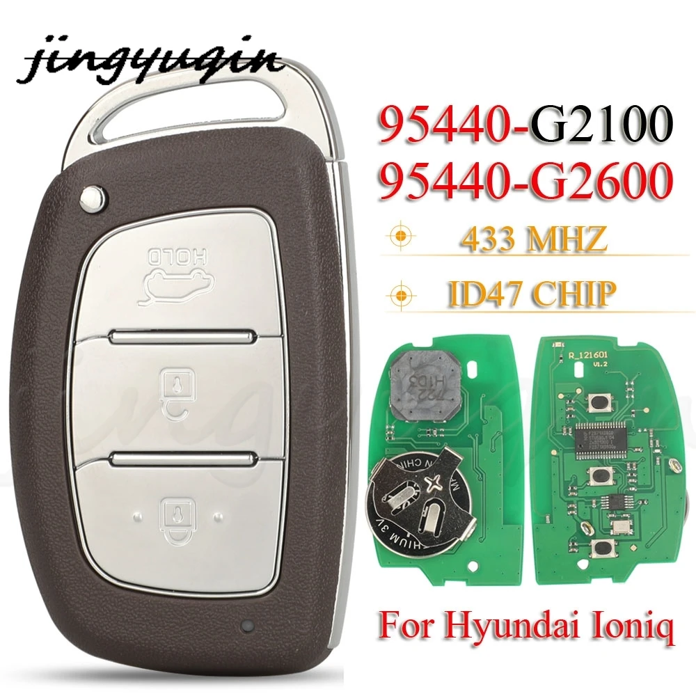 jingyuqin 95440-G2100 95440-G2600 3 przyciski inteligentny pilot samochodowy 433MHZ ID47 Chip dla Hyundai Ioniq 2016-2019