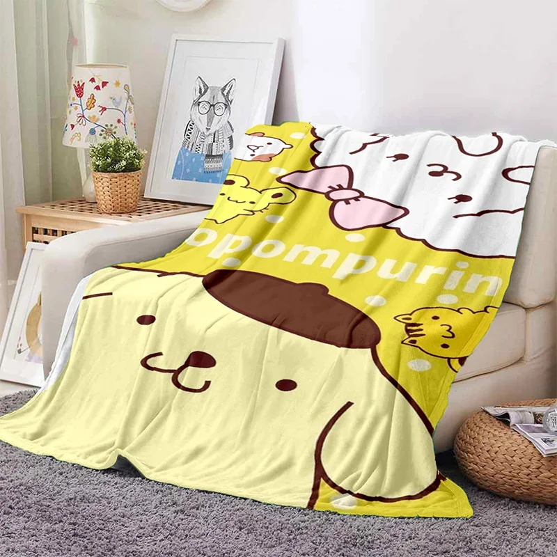 29 Style Pochacco Cartoon Pom Pom Purin Sanrio Little Twin Stars Soft Flannel Blanket for Bed Bedroom Sofa,Throw Blanket Girl 3D