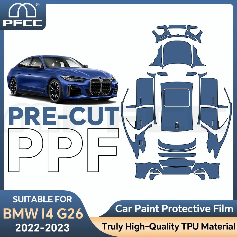 

For BMW I4 G26 2022-2023 8.5Mil Precut TPU Paint Protection Film PPF Clear Bra Full Vehicle Transparent Car Accessories