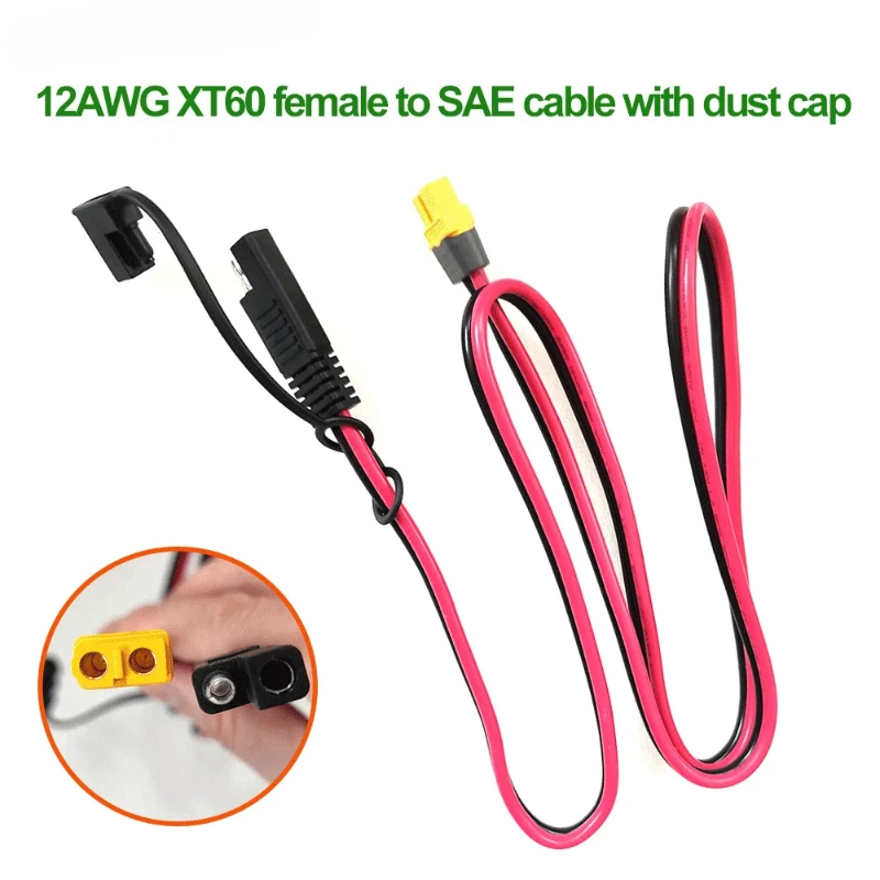 16awg 1M Genuine Ams XT60 Female Head To Sae with Dust Cap Connection Wire XT60 Plug Wire New Energy Battery Storage Power Cord