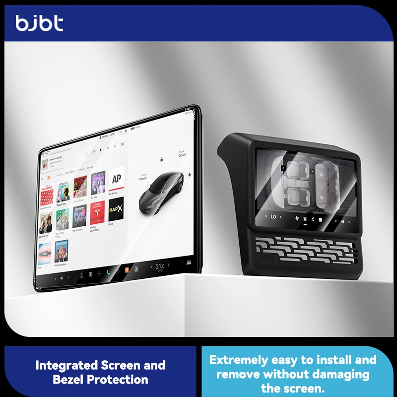 

BJBT For Tesla Model 3 Y Highland Juniper Center Control Rear Seat Screen Tempered Glass Film Protect Dust Cover Car Accessories