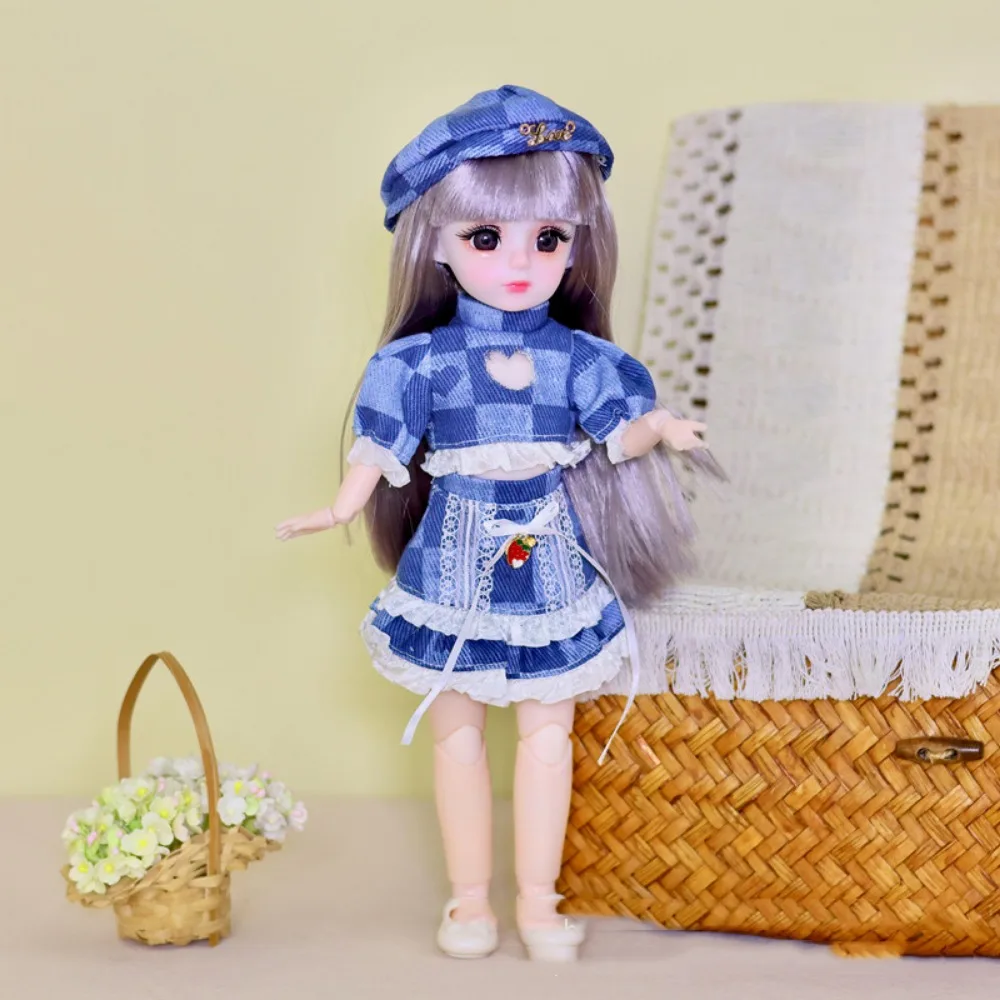 

1/6 SD 30cm with Clothes Attractive Eyes Long Hair Princess Dress Up with Wig Make Up Ball Jointed