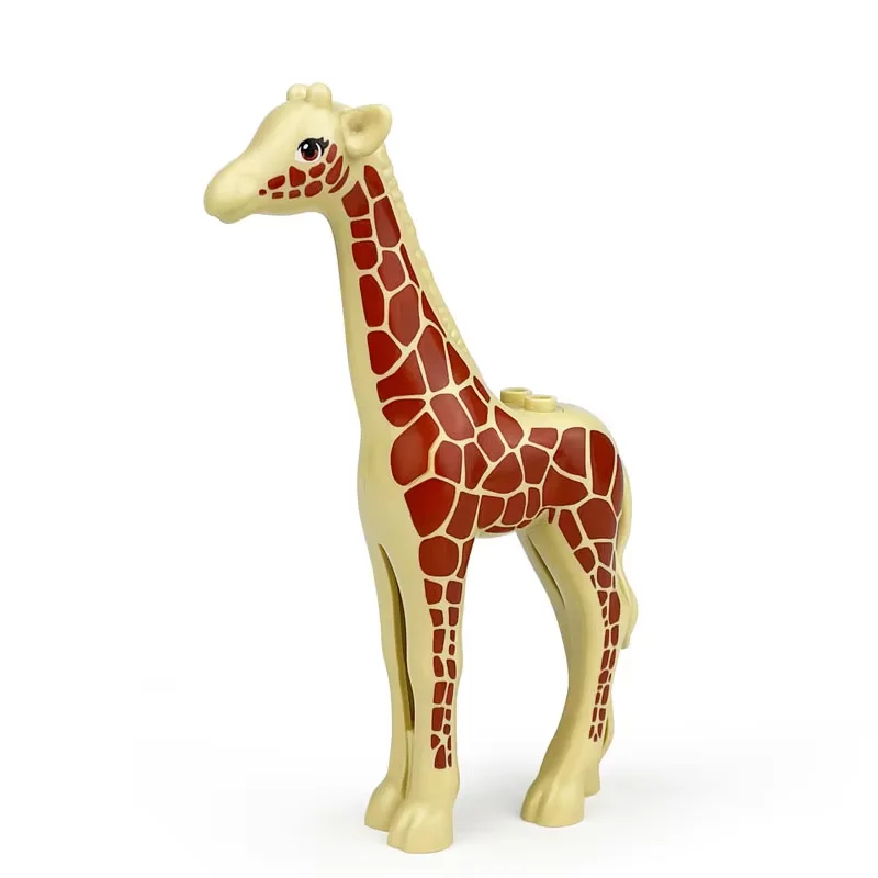 MOC Bauernhof Zoo Tier Bausteine Krokodil Shark Delphin Schimpanse Kuh Leopard Lernspiel Zubehör Ziegel Kinder Spielzeug