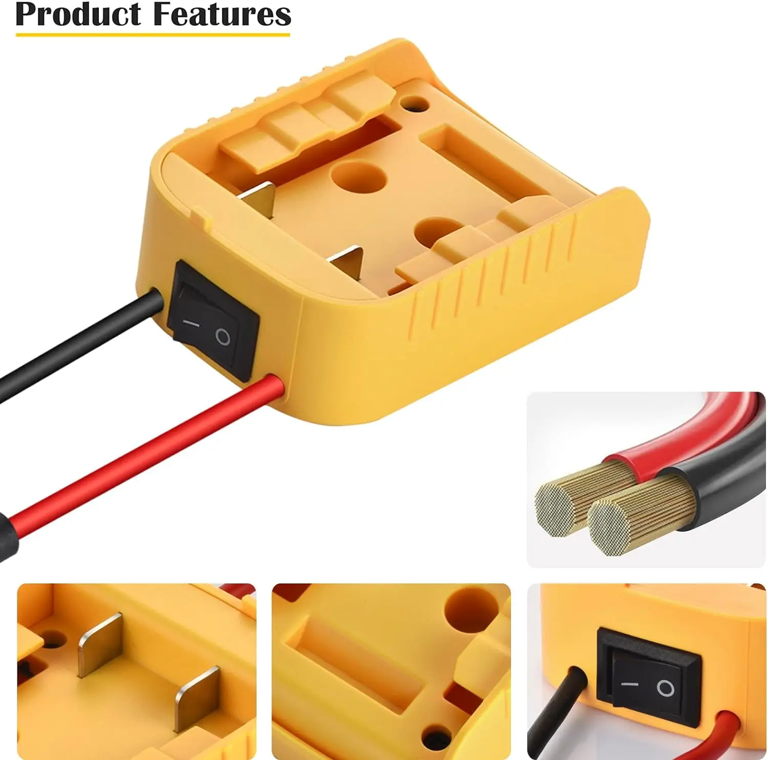 Power Wheel Adapter for Makita/Milwaukee/Dewalt 18V 20V Li-ion Battery DIY Power Connector Dock Holder