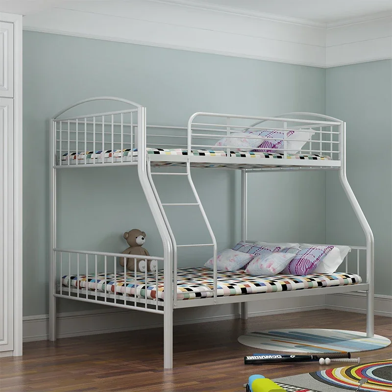 Double layer iron art bed with upper and lower bunks, children's elevated bed, mother and child dormitory, simple and modern