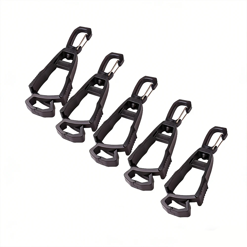 

5PC Outdoor Protective Glove Clips Multi-Purpose Tactical Hooks Camping Tools Anti-shedding Hooks Water Bottle Keychains