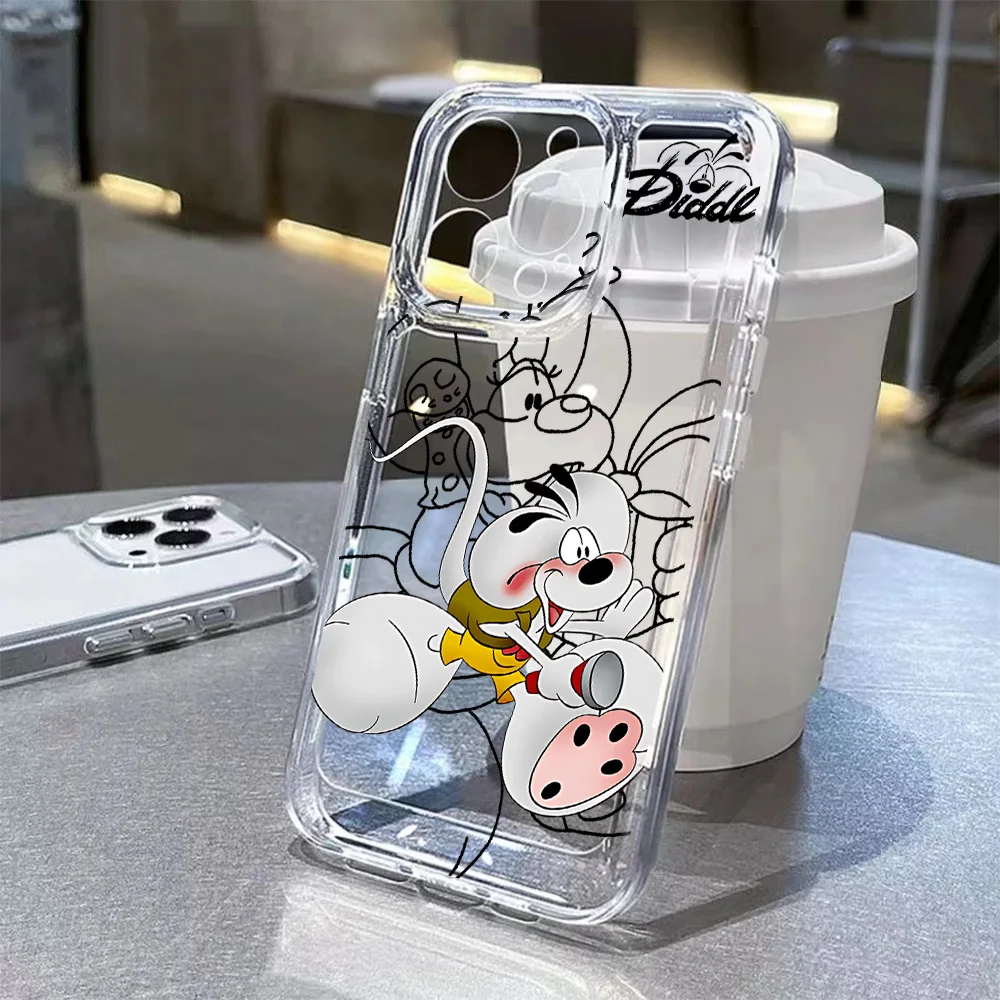 Cartoon Diddls Mäuse Handyhülle für iPhone 17 16 16e 15 14 13 12 11 Mini Pro Max X XR XS Max 7 8 Air Plus Transparente Rückseite