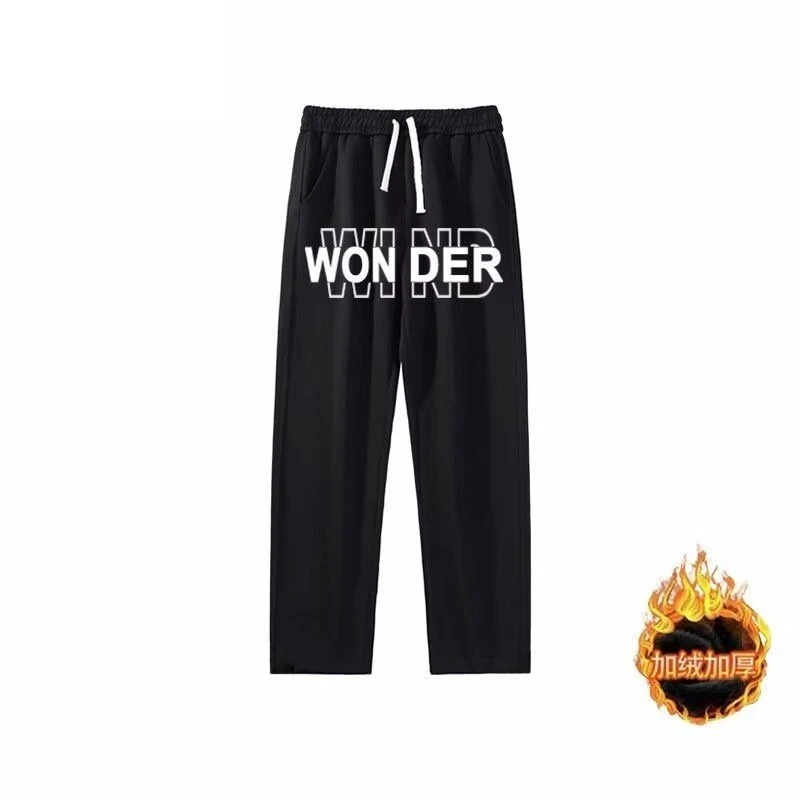 

American Casual Loose Trendy Brand Letter-printed Long Pants for Men, Versatile Wide-leg Sweatpants for Autumn and Winter
