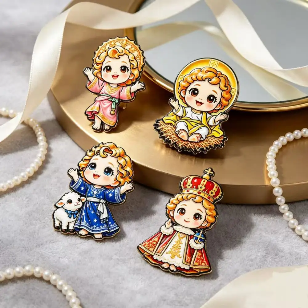 4pcs Cute Cartoon Anime Enamel Pins Set Lapel Brooches Badges Halloween Gift for Backpack Clothes