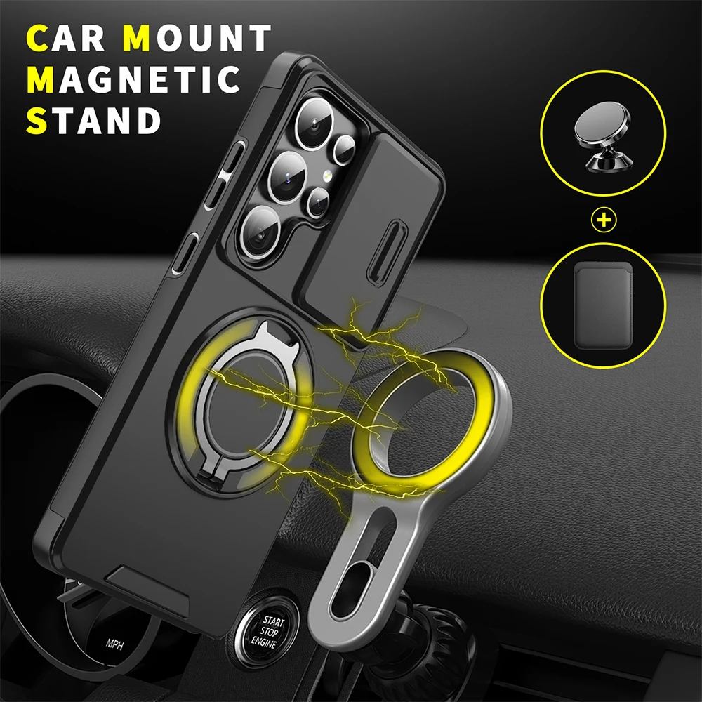 360° Rotatable Ring Kickstand Phone Case for Samsung Galaxy Flip 7 FE Flip 7 6 Z Fold 7 6 Cases Camera Lens Protection Capinha