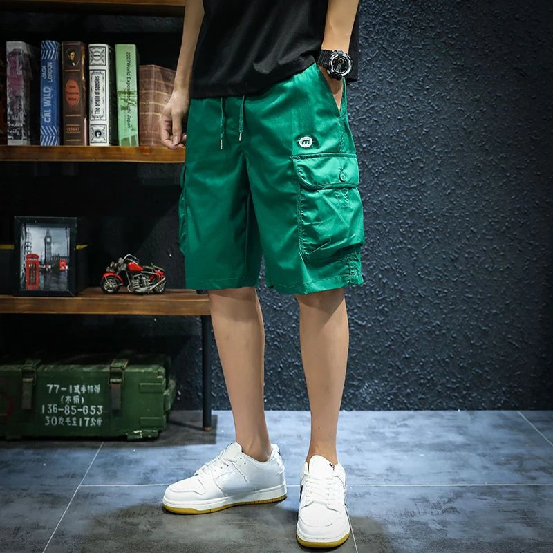 Men\'s Cargo Shorts Big and Tall Designer Distressed Male Bermuda Short Pants Cotton Streetwear Baggy Front Pocket Hevy Whate Y2