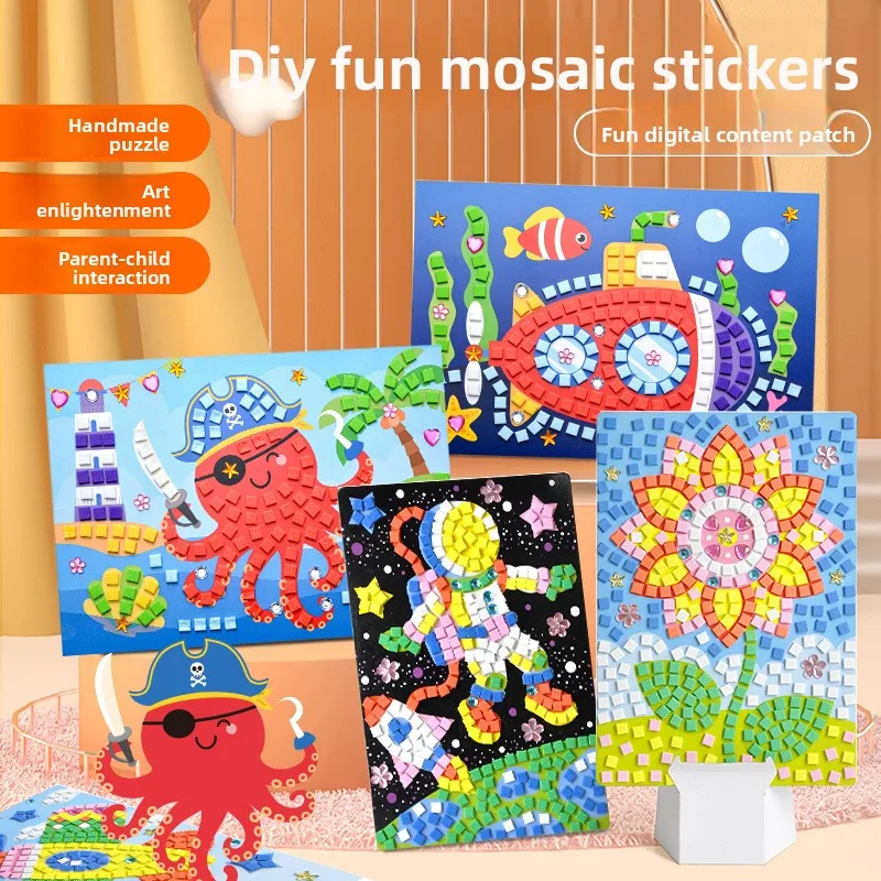

Digital Mosaic Stickers Diamonds Puzzle Stickers Handmade DIY EVA Diamond Sticker Puzzle Toy Children's Educational Toys