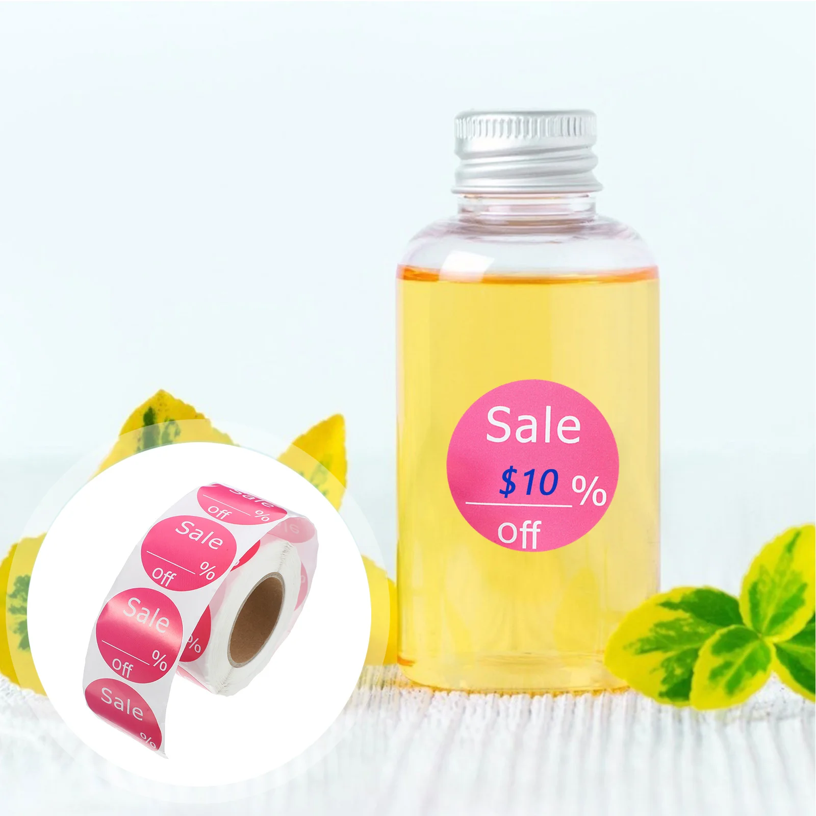 

1 Roll Round Removable Stickers Bright Color Price Label for Sale Supermarket Retail Stores Self-Adhesive