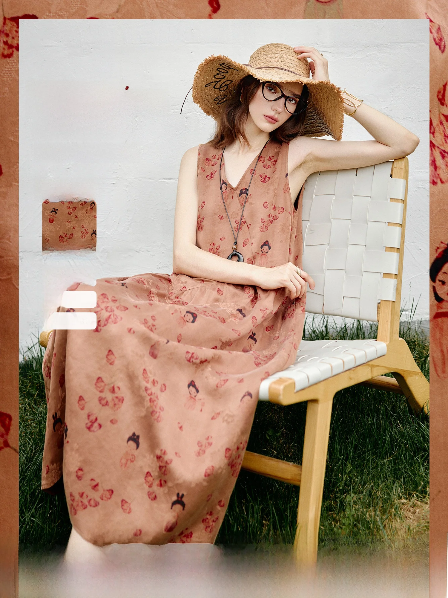 

Шелковое платье-жилет Red Cloud в новом китайском стиле, без рукавов, приталенное, с V-образным вырезом, для повседневной носки, летнее, новинка, женское платье