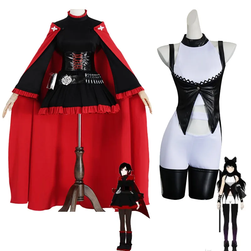 

New RWBY Ruby Rose Blake Belladonna Cosplay Costume Red Cloak Uniform Sexy Suit Women Girls 2025 Halloween Stage Clothing Hot