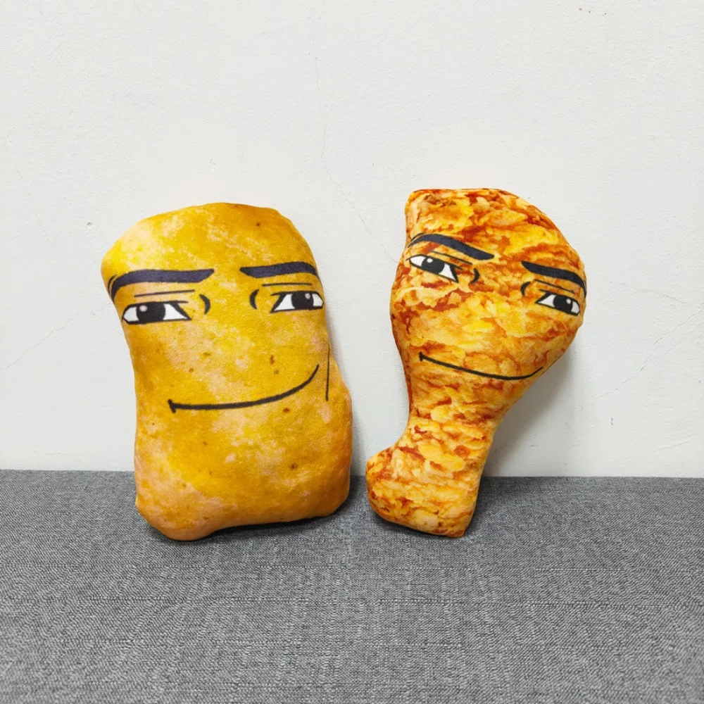 치킨 너겟 밈 인형 장난감 재미있는 큰 치킨 블록 플러시 베개 귀여운 치킨 너겟 봉제 인형 어린이 및 성인용