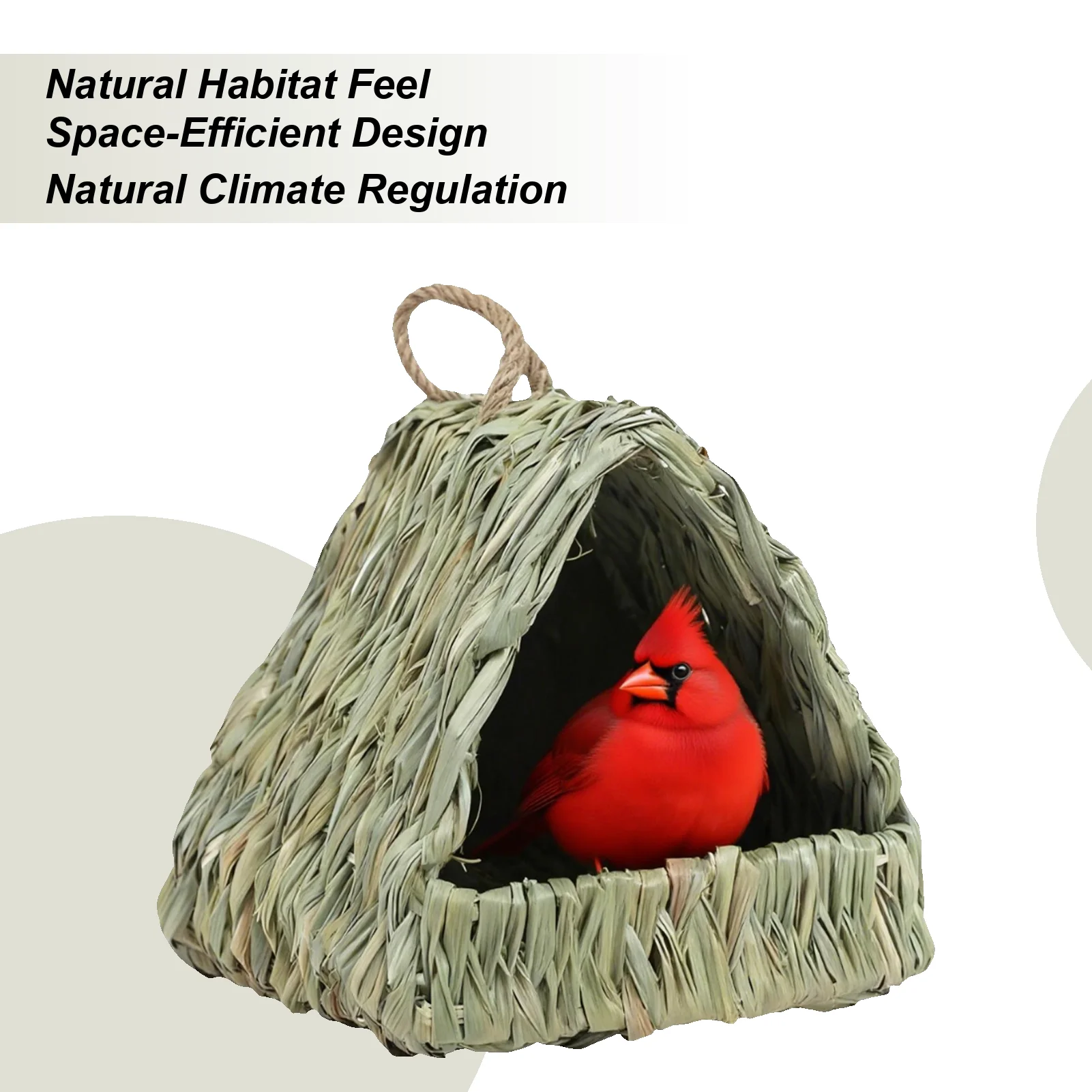 Casas de pájaros para exteriores, hierba tejida, bolsillos para matar pájaros, casa anidada para gorrión, periquito, loro, cacatúa, piñuela canaria