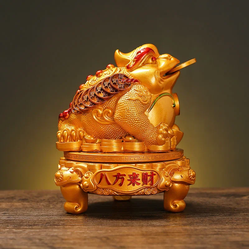 

Wealth Attract Golden Toad Decoration Crafts Living Room Wine Cabinet TV Cabinet Opening Gifts Chinese Style Ornaments