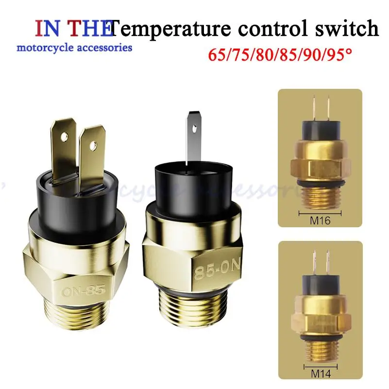 M14 M16 Sensor Suhu Saklar Termostat Suhu Pendingin Radiator Listrik 65-95 ℃   Untuk Aksesoris Motor ATV Quad