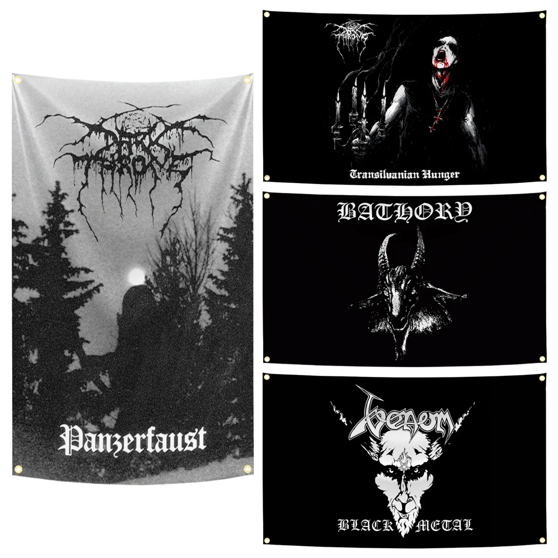 D-Darkthrones Heavy Rock Band Flag Polyester Digital Printing Banner for Bedroom Wall Art Out Door Tapestry