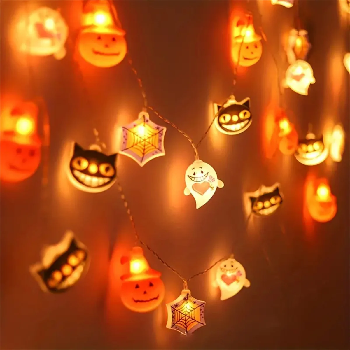 1.5M LED Pumpkin Light String Outdoor Holiday lampada decorativa LED Halloween String Light Garland Wedding Atmosphere Lights