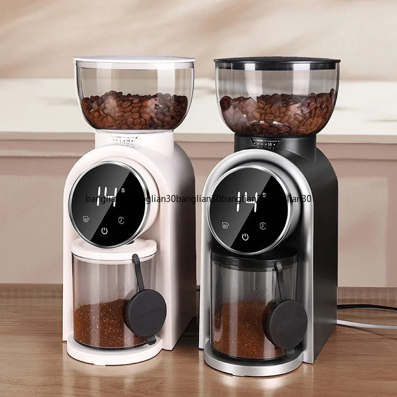 Cross-border Intelligent Electric Bean Adjustable Scale Hand-brewed Italian Steel Core  Bean Grinder Home Coffee Machine