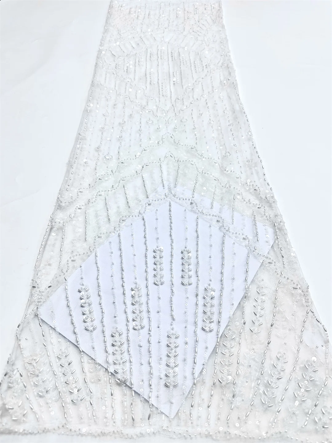 قماش دانتيل مطرز فاخر شبكة أفريقية عالية الجودة مع ترتر لخياطة حفلات الزفاف 2026 قماش عصري #2